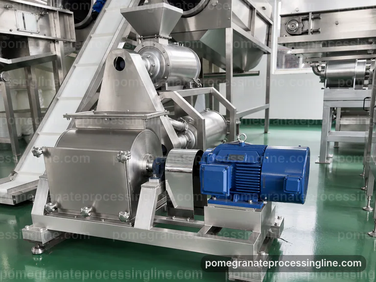 Industrial Pomegranate Juice Line: Process Scope And Configuration Interface industrial pomegranate juice line, process scope and configuration: gentle aril pressing section connection view